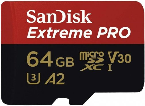 Карта пам'яті SanDisk Extreme Pro V30 Micro SDXC 64G with SD (SDSQXCU-064G-GN6MA)