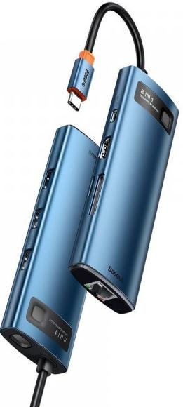 USB-хаб Baseus Metal Gleam Series 8in1 Blue (WKWG000103)