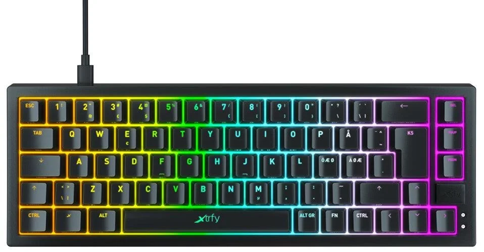 Клавіатура Xtrfy K5 RGB Kailh Red 68 Keys UKR Black (K5-RGB-CPT-BLACK-R-UKR)