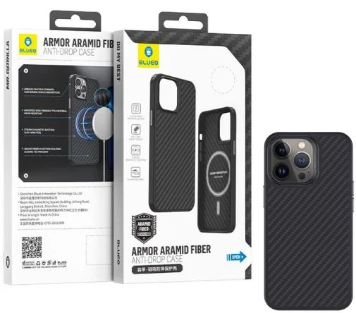 Фото: Чохол Blueo for iPhone 14 Pro Max - Armor Aramid Fiber Anti-Drop Case Black № 20 | KTC