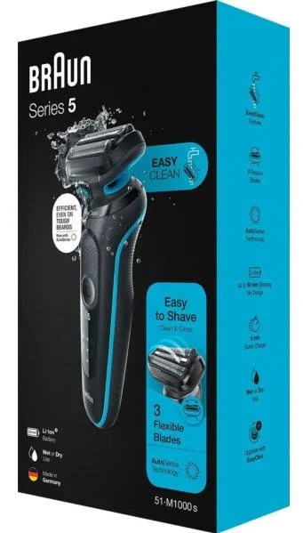 Фото: Електробритва Braun Series 5 51-M1000s Flex Wet/Dry Black/Mint (81770268) № 13 | KTC