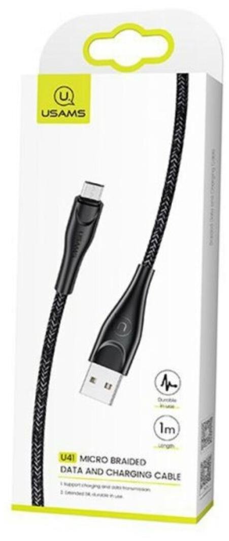 Кабель Usams US-SJ393 U41 2A AM / Micro USB 1m Black (SJ393USB01)