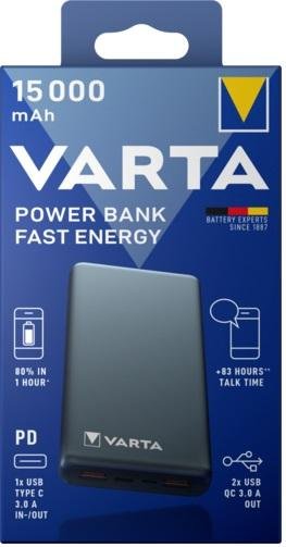 Батарея універсальна Varta Fast Energy 15000mAh 18W Gray (57982101111)