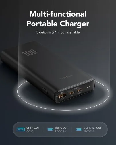 Фото: Батарея універсальна Veger T100 20000mAh 100W Black (6970453555461) № 11 | KTC