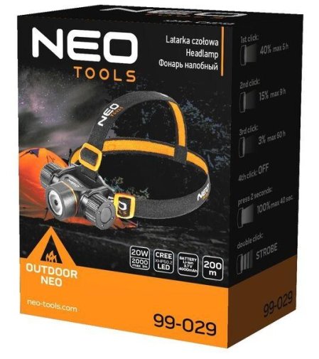 Налобний ліхтар Neo Tools 99-029 2000Lm