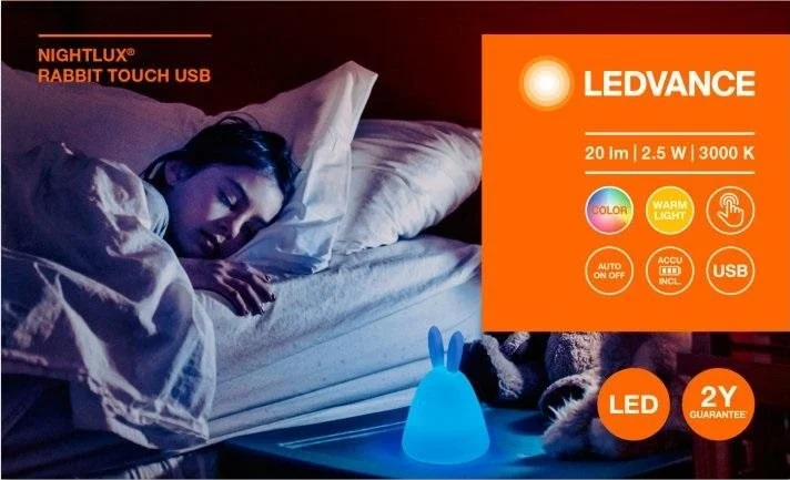 Фото: Нічник Osram Ledvance Nightlux Touch Rabbit RGBW (4058075602113) № 11 | KTC