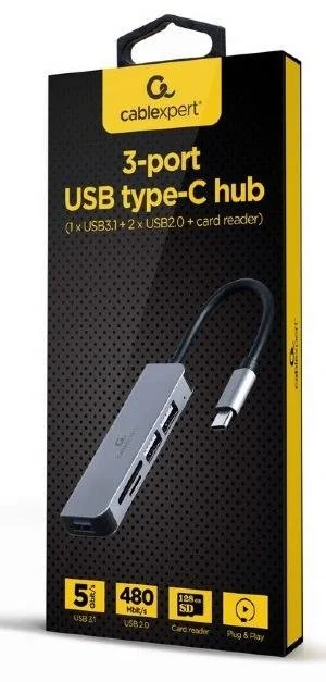 Фото: USB-хаб Cablexpert 5in1 UHB-CM-CRU3P1U2P2-01 Grey № 4 | KTC