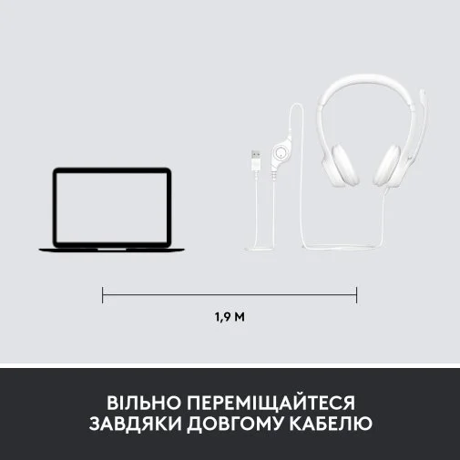 Фото: Гарнітура Logitech H390 USB Off White (981-001286) № 27 | KTC