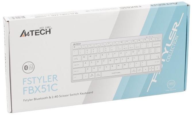 Клавіатура компактна A4tech Fstyler FBX51C White