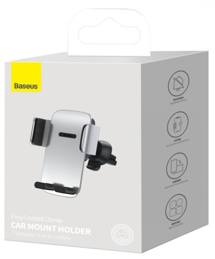 Кріплення для мобільного телефону Baseus Easy Control Pro Clamp Car Mount Holder /Air Outlet Version/ Silver (SUYK010112)
