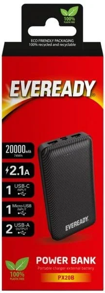 Фото: Батарея універсальна Eveready PX20B 20000mAh Black № 7 | KTC