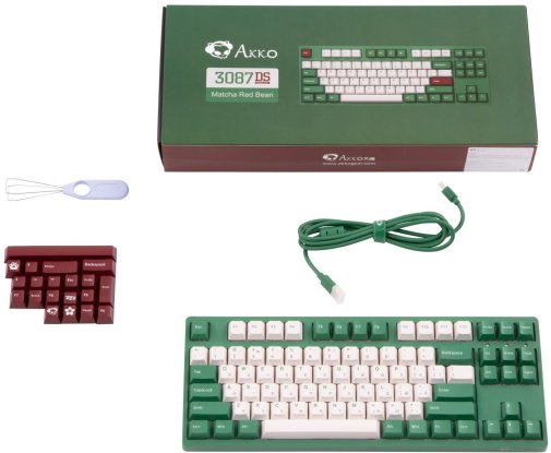 Клавіатура Akko 3087 Matcha Red Bean 87Key Gateron Pink ENG/UKR USB Green (A3087_MA_GP)