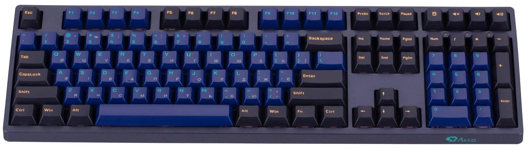 Фото: Клавіатура Akko 3108 DS Horizon 108Key CS Pink V2 ENG/UKR Blue (6925758607698) № 12 | KTC
