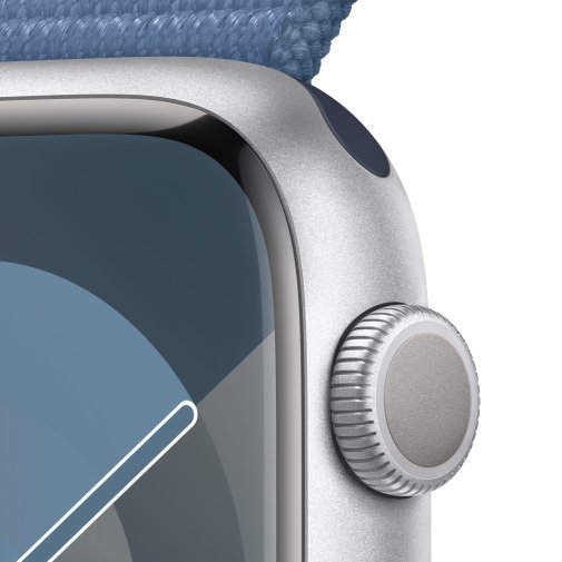 Смарт годинник Apple Watch Series 9 GPS 45mm Silver Aluminium Case with Winter Blue Sport Loop (MR9F3)