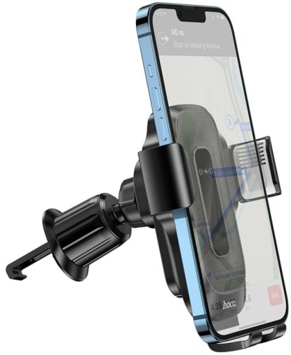 Кріплення для мобільного телефону Hoco HW2 Wise automatic induction wireless fast charging car holder air outlet Black