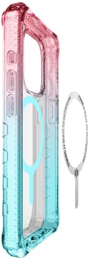 Чохол iTSkins for iPhone 15 Pro Supreme R Prism with MagSafe Light pink and light blue (AP5X-SUPMA-LPLB)