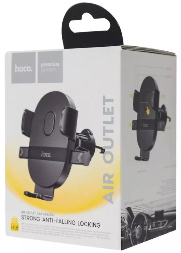 Кріплення для мобільного телефону Hoco H18 Mighty One-Button air outlet Black (H18 Black)