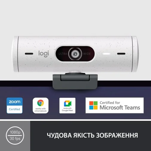 Фото: Web-камера Logitech Brio 500 Off White (960-001428) № 20 | KTC