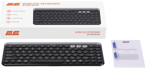 Клавіатура компактна 2E KS250 Black (2E-KS250WBK_UA)