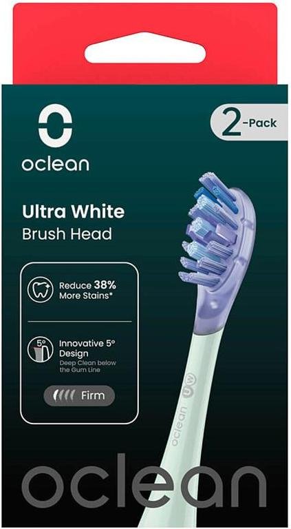  Насадка для зубної щітки Oclean UW01 G02 Ultra White Brush Head 2pcs Green (6970810553529)