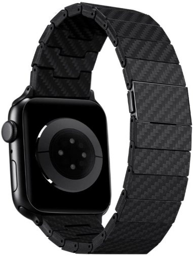 Ремінець Pitaka for Apple Watch 49/45/44mm - Carbon Fiber Watch Band Modern Black/Grey (AWB2307)