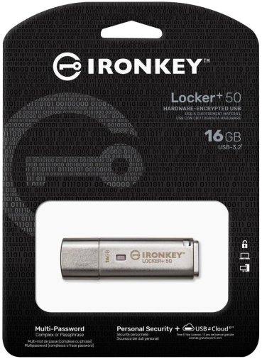  Флешка USB Kingston IronKey Locker Plus 50 16GB (IKLP50/16GB)
