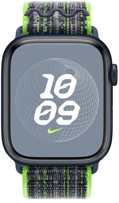  Ремінець Apple for Apple Watch 45mm - Nike Sport Loop Bright Green/Blue (MTL43)
