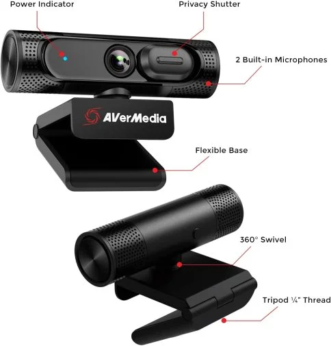 Фото: Web-камера AVerMedia PW315 Black (40AAPW315AVV) № 7 | KTC