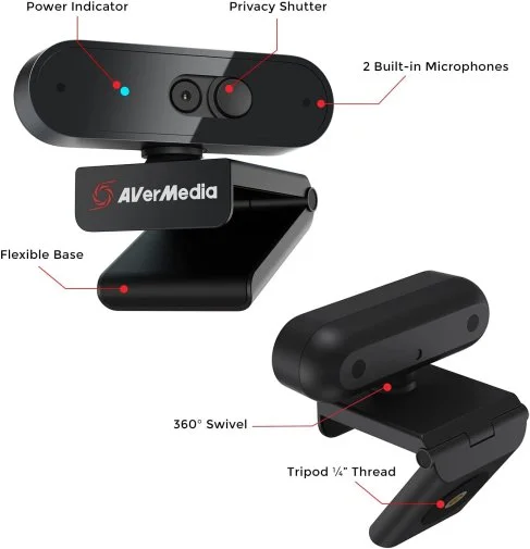 Фото: Web-камера AVerMedia PW310P Black (40AAPW310AVS) № 9 | KTC