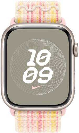 Ремінець Apple for Apple Watch 45mm - Nike Sport Loop Starlight/Pink (MUJY3)
