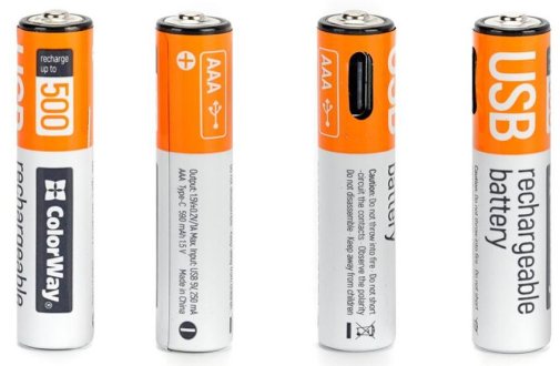 Акумулятор ColorWay USB-C 590mAh Li-Polymer AAA BL/2 (CW-UBAAA-09)