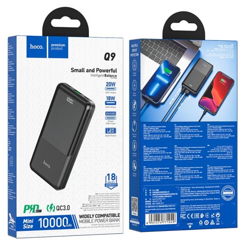  Батарея універсальна Hoco Q9 Shell 10000mAh Black (Q9 Shell Black)