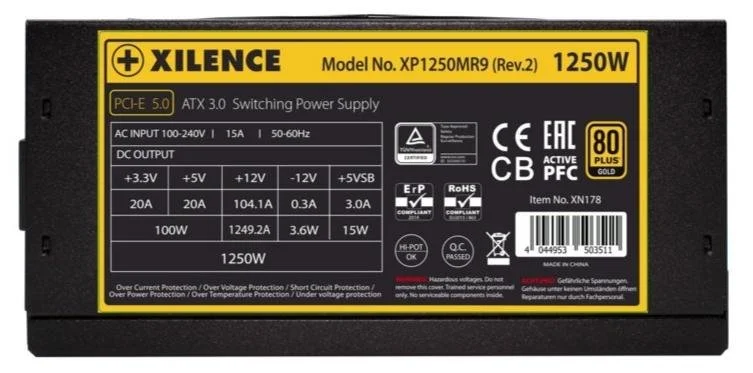 Фото: Блок живлення Xilence Performance X 1250W (XP1250MR9) № 13 | KTC