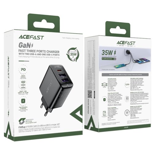 Зарядний пристрій Acefast A57 GaN 35W Black (6974316282730)