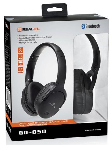 Гарнітура Real-EL GD-850 Wireless Black (EL124100025)