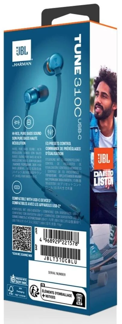 Фото: Навушники JBL Tune 310C USB Blue (JBLT310CBLU) № 16 | KTC