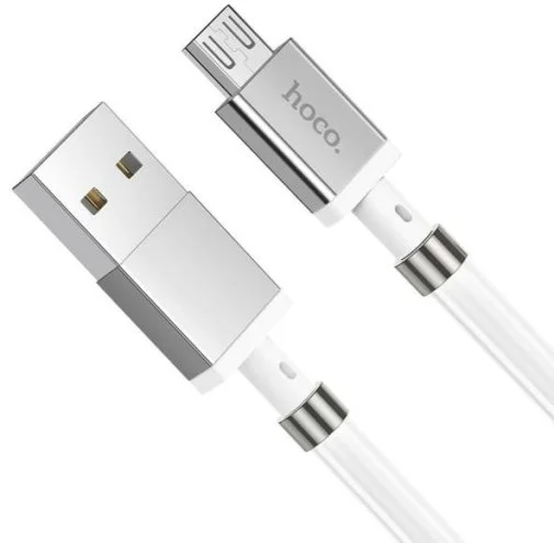 Фото: Кабель Hoco U91 Magnetic 2.4A AM / MicroUSB 1m White (U91_MicroB_White) № 13 | KTC