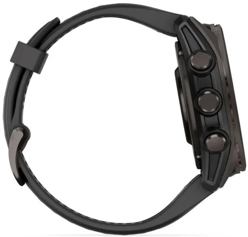 Фото: Смарт годинник Garmin fenix 8 - 43 mm AMOLED Sapphire Carbon Gray DLC Titanium with Black/Pebble Gray Silicone Band (010-02903-21) № 16 | KTC