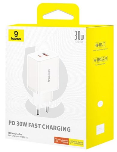 Зарядний пристрій Baseus Cube Fast Charger 30W Moon White (P10111404213-00)