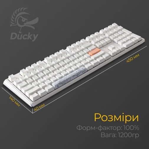 Фото: Клавіатура Ducky One 3 Cherry MX Blue RGB ENG/UKR White (DKON2108ST-CUAPXPWWWSC1) № 25 | KTC