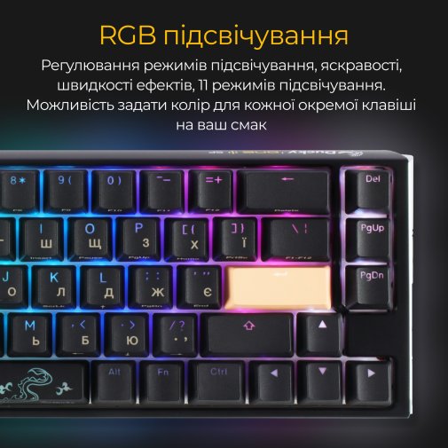 Клавіатура Ducky One 3 SF Cherry MX Red RGB ENG/UKR Black (DKON2167ST-RUAPXCLAWSC1)