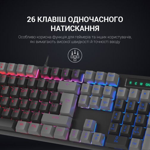 Клавіатура GamePro MK105R Red Switch LED USB Black