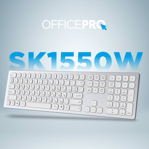 Клавіатура OfficePro SK1550 Wireless White (SK1550W)