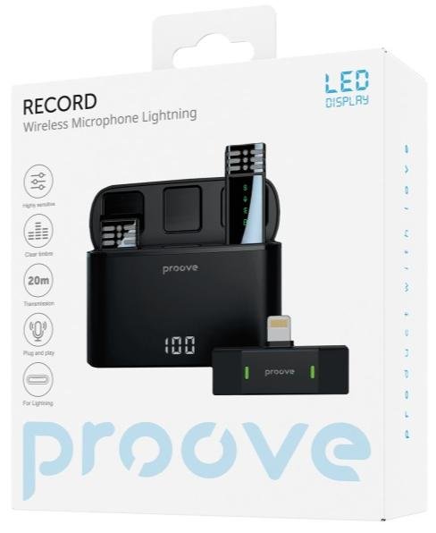 Мікрофон бездротовий Proove Record Lightning black