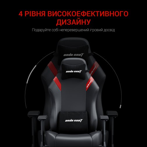 Крісло Anda Seat Luna Size L Black/Red (AD18-44-BR-PV)