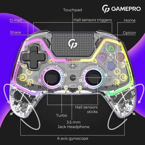 Геймпад GamePro GPS13T Wireless Transparent