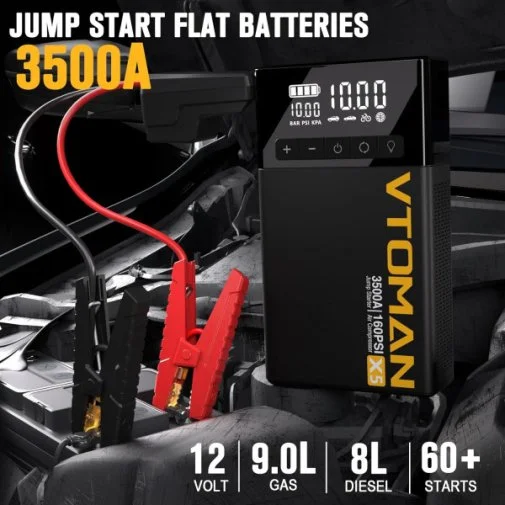 Фото: Бустер Vtoman X5 Jump Starter 3500A з компресором 160PSI № 6 | KTC
