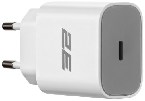 Зарядний пристрій 2E Wall Charger PD 25W White (2E-WC1USBC25W-W)