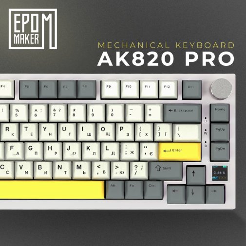 Ajazz AK820 Pro Flying Fish Switch Hot-Swap RGB White