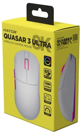 Фото: Миша Hator Quasar 3 Ultra 8K Wireless White/Violet (HTM771) № 12 | KTC